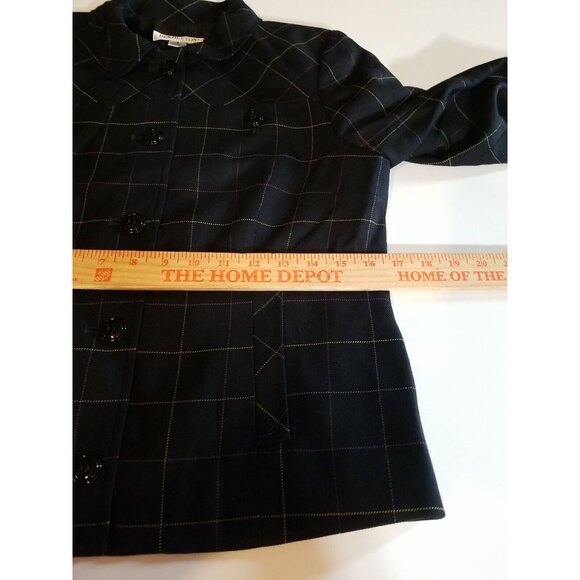 Vintage Pendleton Black Wool Cropped Blazer Jacket Womens Size 8 Preppy Classic - Picture 10 of 11